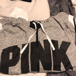 PINK Victorias Secret cropped full-zip sweatshirt